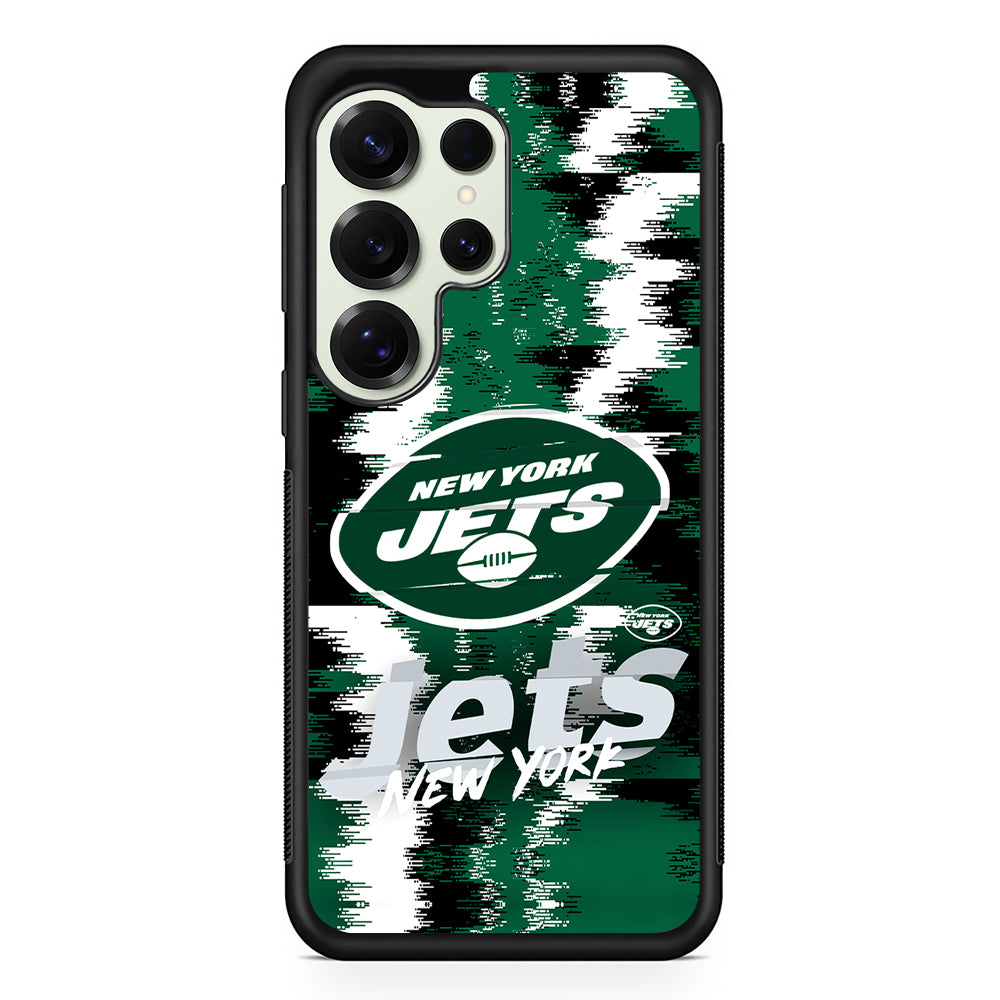 New York Jets Abstract Color Samsung Galaxy S25 Ultra Case | Durable Rubber Case for Samsung Galaxy S25 Ultra