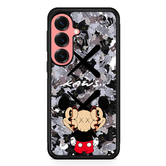 Kaws and Mickey Mask Samsung Galaxy S25 Case | Slim Rubber Case for Samsung Galaxy S25