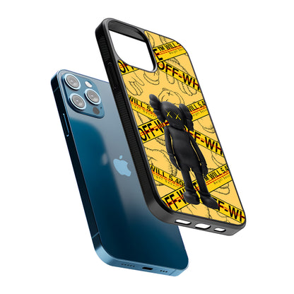 Kaws x Off White Yellow Belt 2D Rubber Phone Case | Durable Phone Case