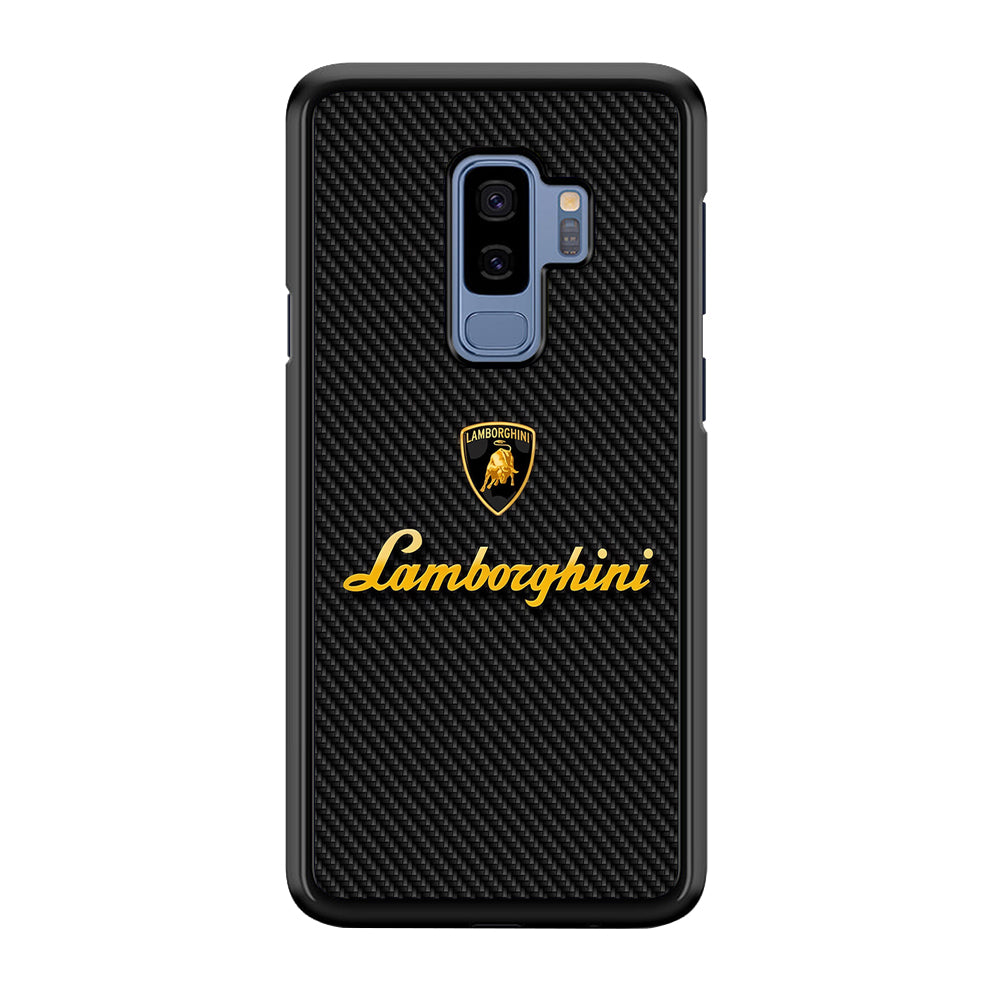 Lamborghini Black Carbon Logo Samsung Galaxy S9 Plus Case | Slim Rubber Case for Samsung Galaxy S9 Plus