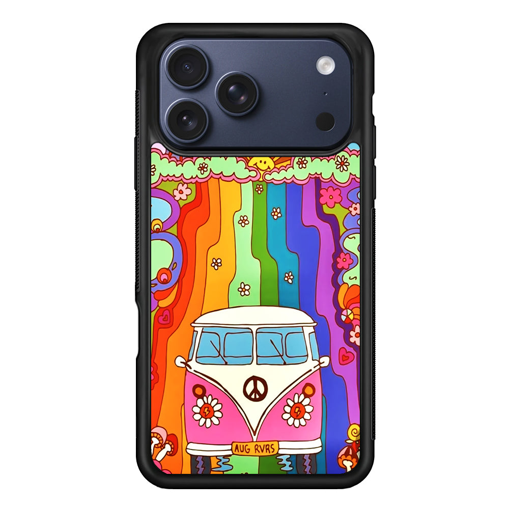 Hippie Aesthetic Rainbow iPhone 17 Pro Max Case | Slim Protective Cover for iPhone 17 Pro Max