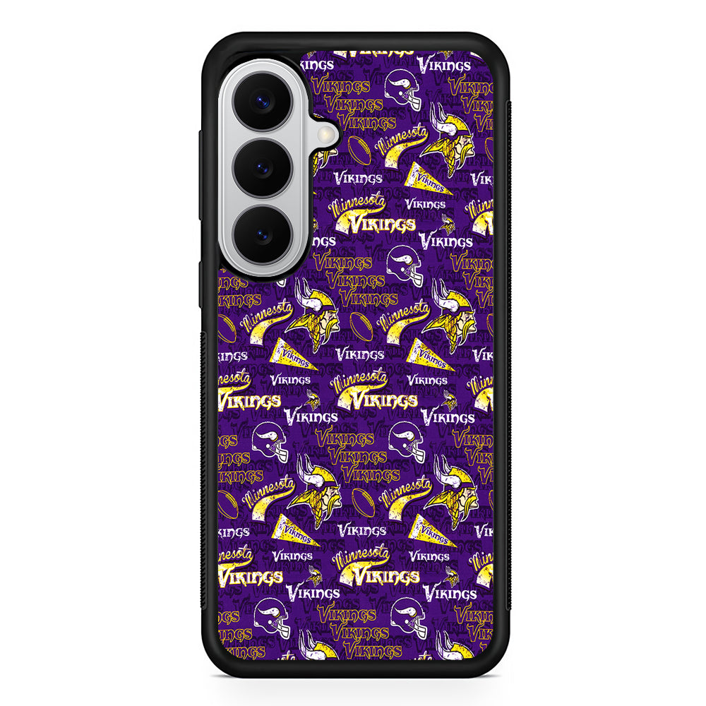Minnesota Vikings Patterns Samsung Galaxy S26 Case | Protective Rubber Cover