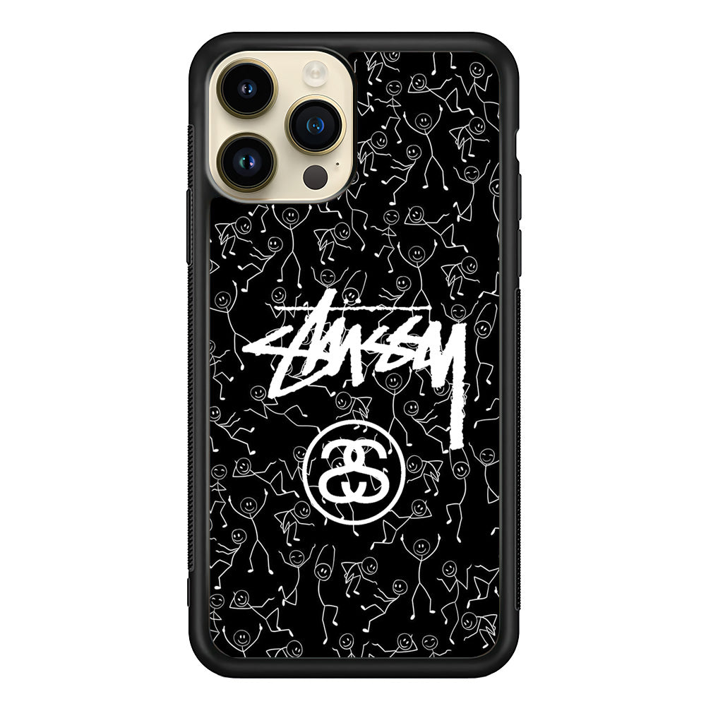 Stussy People Dancing iPhone 14 Pro Case | Slim Rubber Case for iPhone 14 Pro