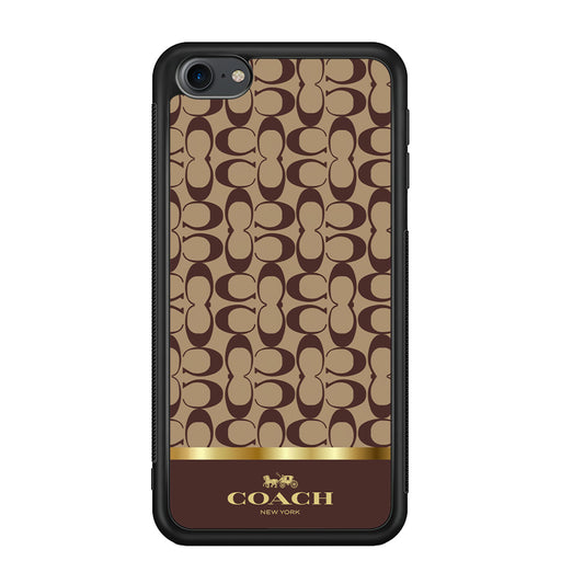 Coach Brown Gold Line iPod Touch 6 Case | Slim Rubber Case for iPod Touch 6