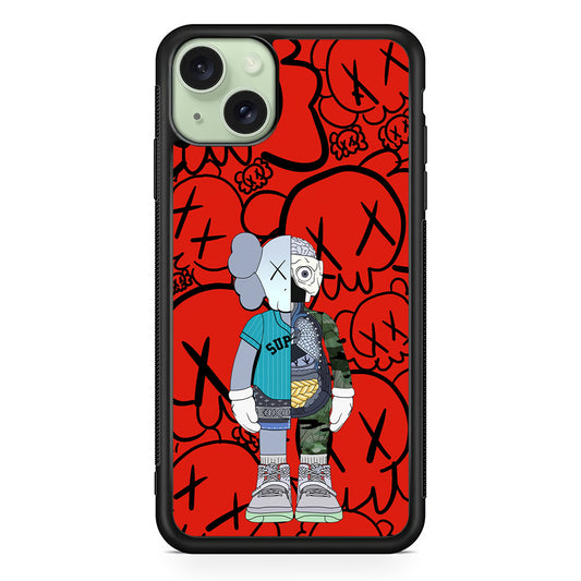 Kaws Graffiti Red iPhone 14 Plus Case | Slim Rubber Case for iPhone 14 Plus