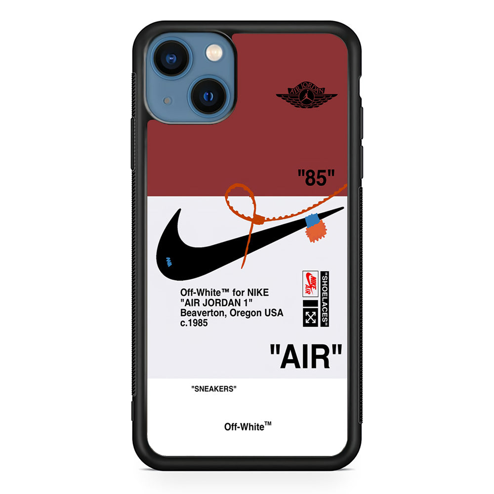 Off White x Nike Air Jordan Red iPhone 15 Case | Slim Rubber Case for iPhone 15