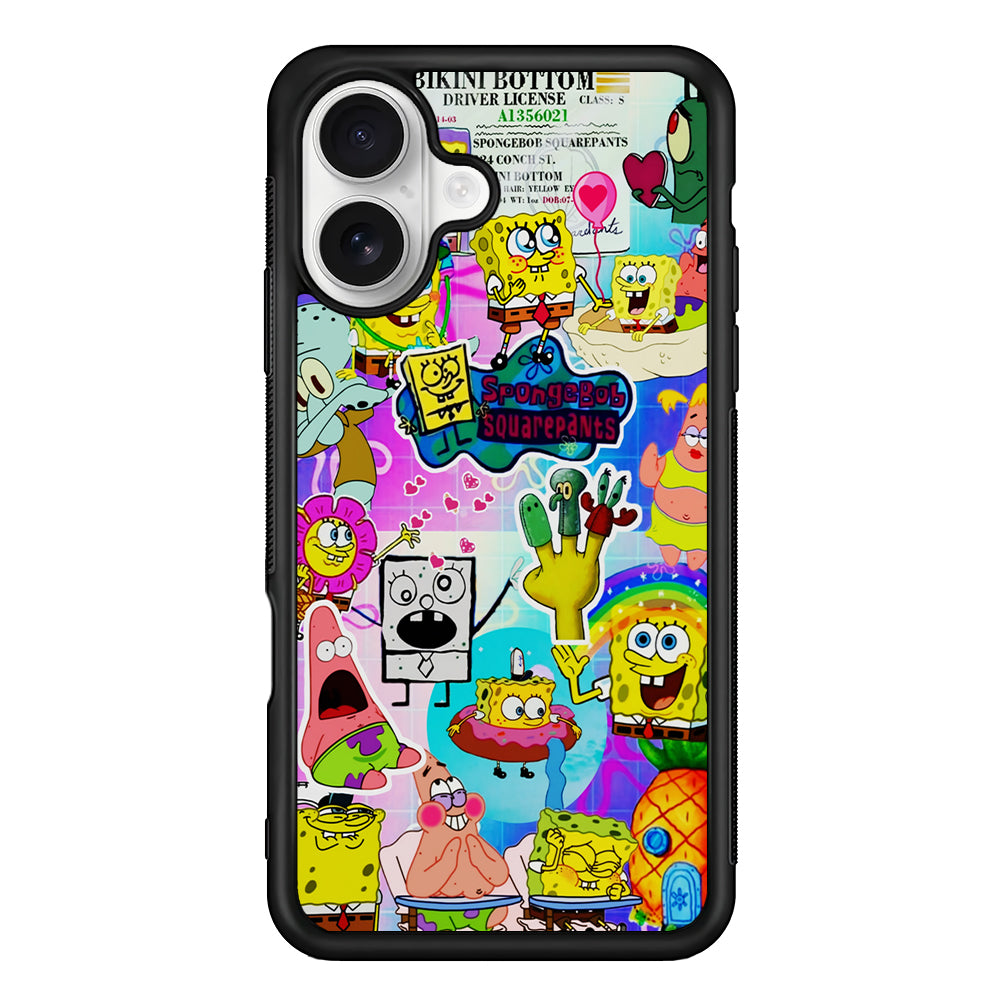 Spongebob and Friends Aesthetic iPhone 16 Plus Case | Durable Protective Rubber Cover