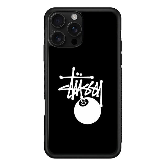 Stussy 8 Pool Ball iPhone 16 Pro Case | Slim Rubber Case for iPhone 16 Pro