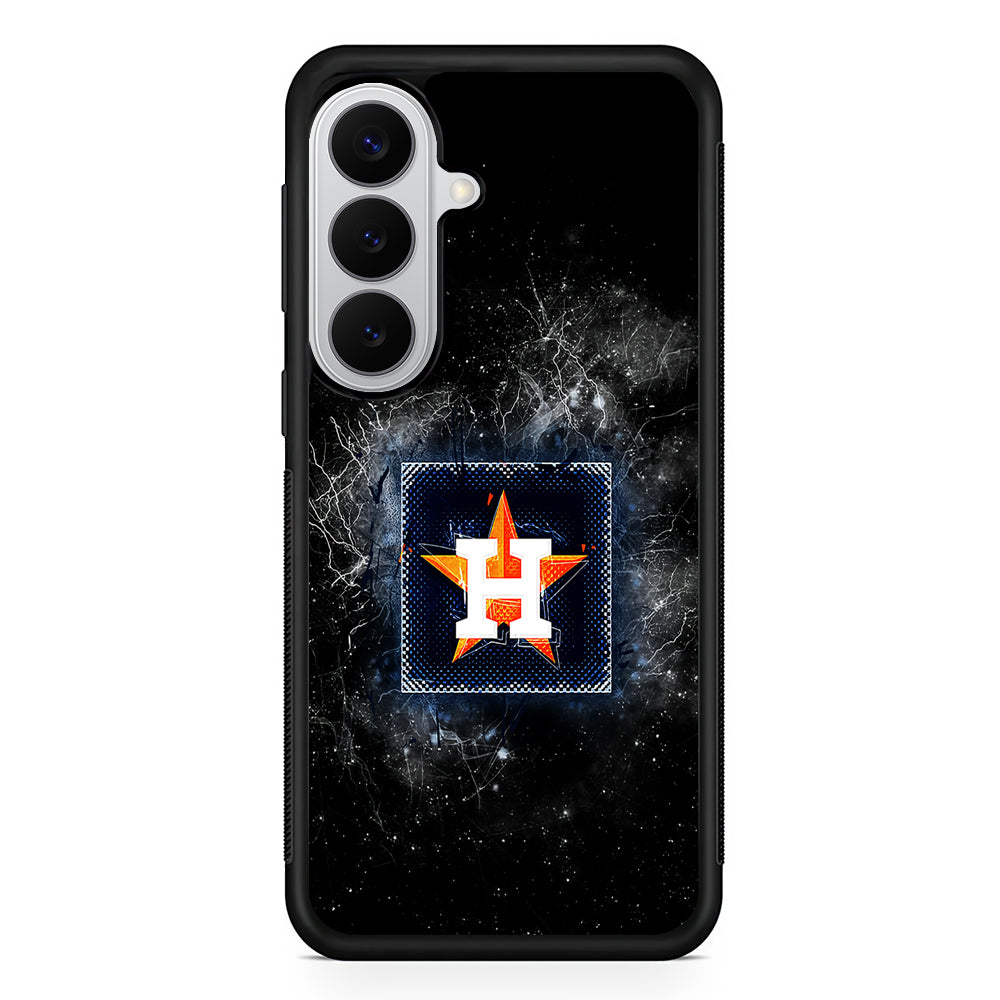 Houston Astros Abstract Samsung Galaxy S26 Case | Protective Rubber Cover