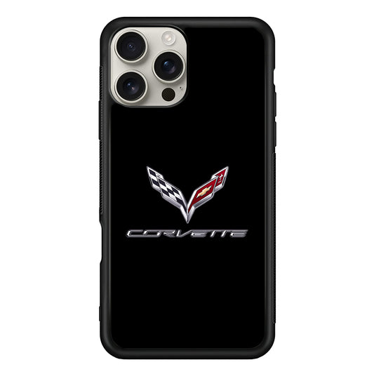 Chevrolet Corvette Logo Black iPhone 16 Pro Max Case | Slim Rubber Case for iPhone 16 Pro Max
