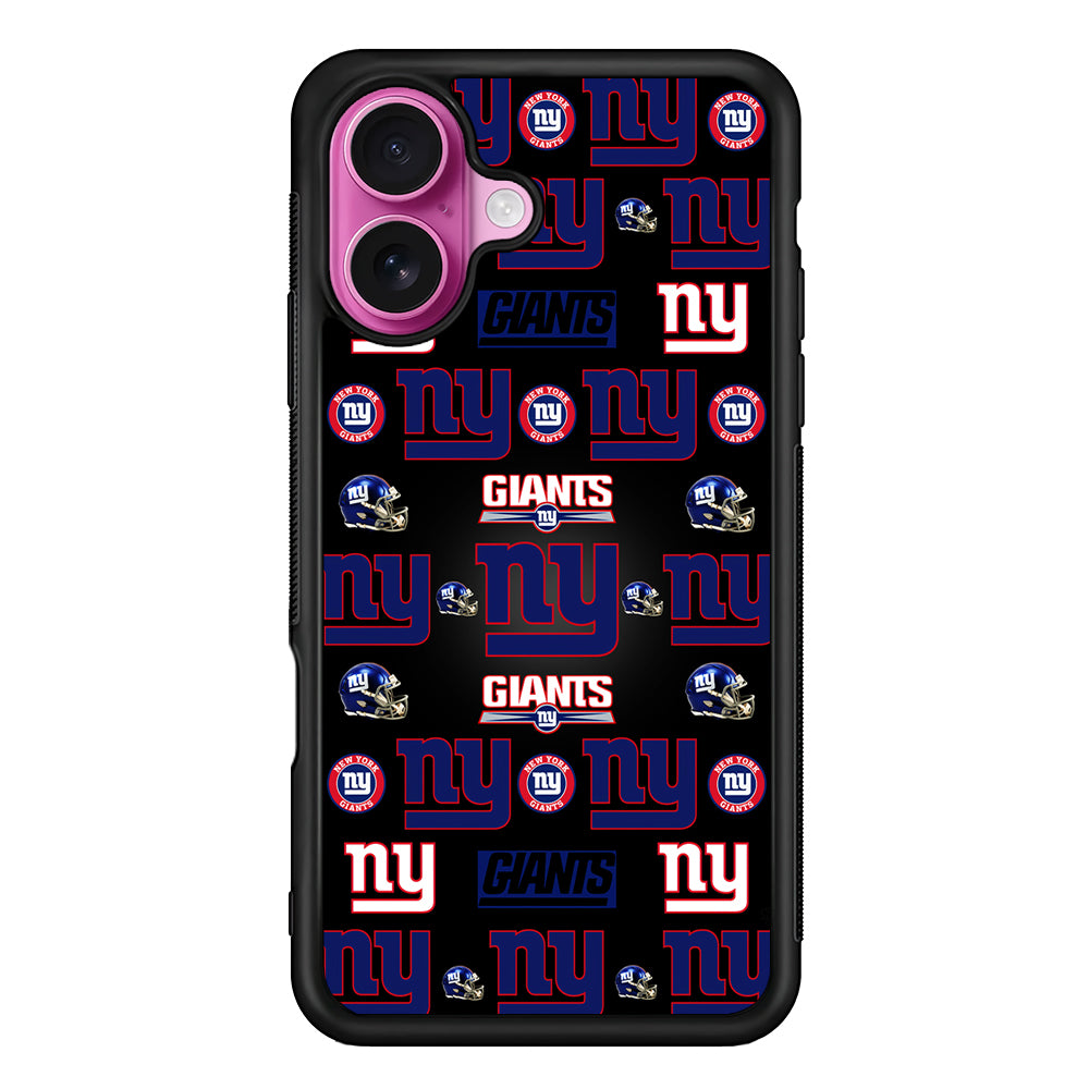 New York Giants Logo Pattern iPhone 17 Case | Slim Protective Rubber Phone Cover