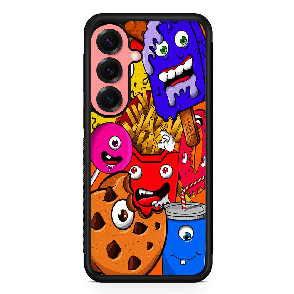 Unhealthy Food Monsters Samsung Galaxy S25 Case | Protective Case for Samsung Galaxy S25