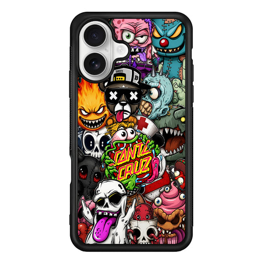 Santa Cruz Skateboard Monster iPhone 16 Plus Case | Slim Rubber Case for iPhone 16 Plus