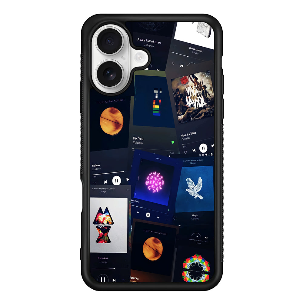 Coldplay Playlist Song iPhone 16 Plus Case | Durable Protective Rubber Cover