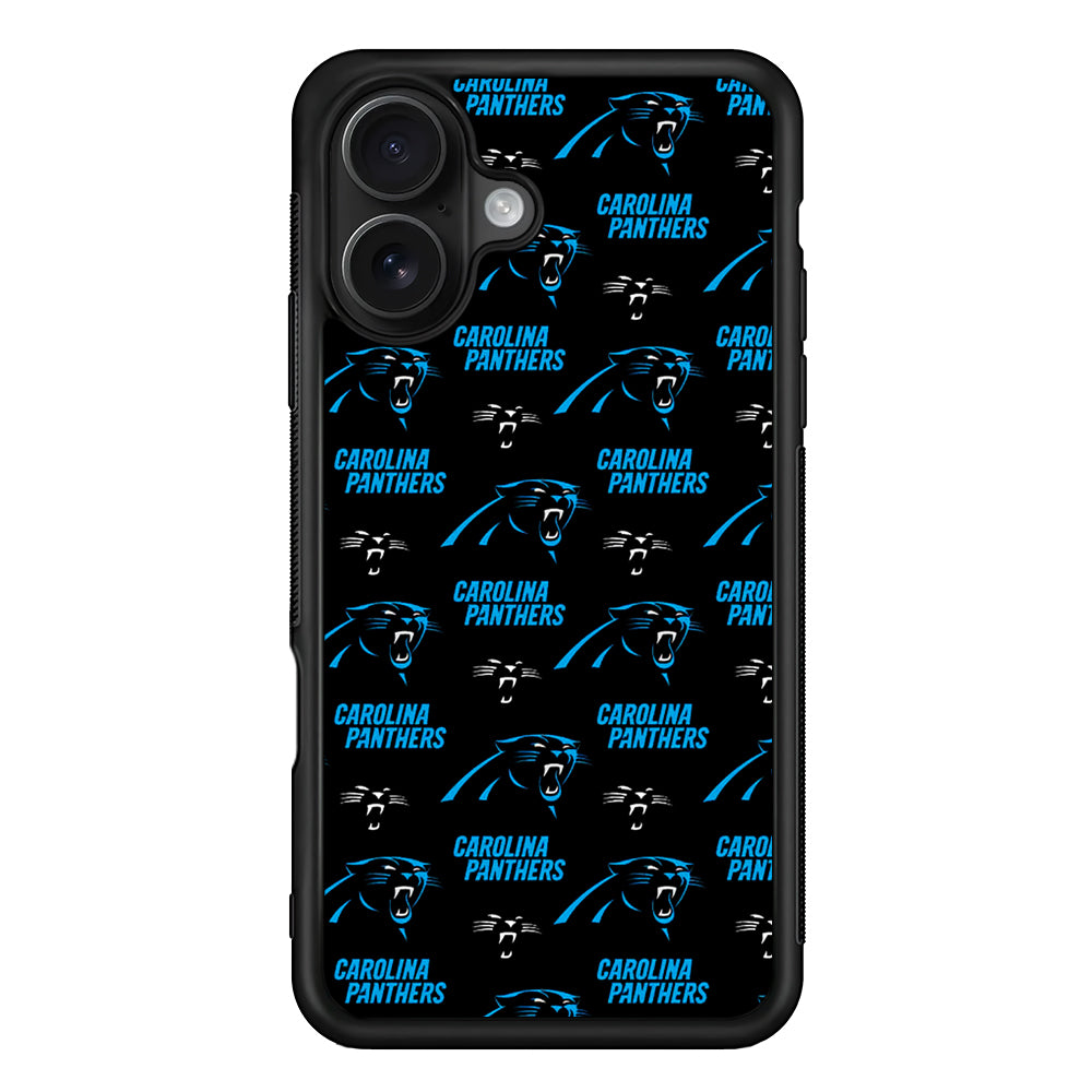 Carolina Panthers Logo Pattern iPhone 16 Case - Oxvistore