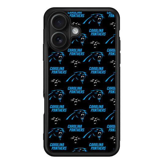 Carolina Panthers Logo Pattern iPhone 16 Case - Oxvistore