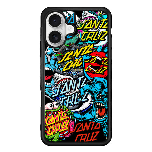 Santa Cruz Skateboard logo iPhone 16 Plus Case | Slim Rubber Case for iPhone 16 Plus