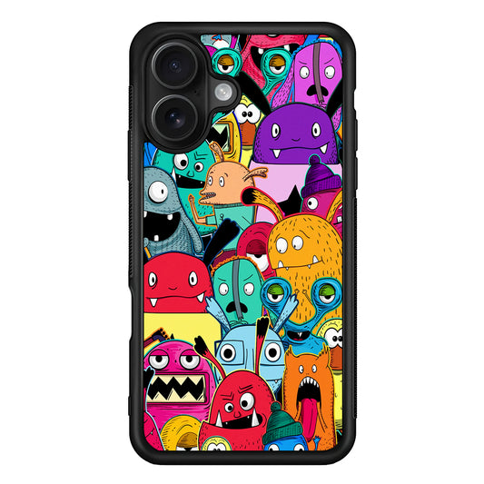 Doodle Monsters Graffiti Art iPhone 16 Case - Oxvistore