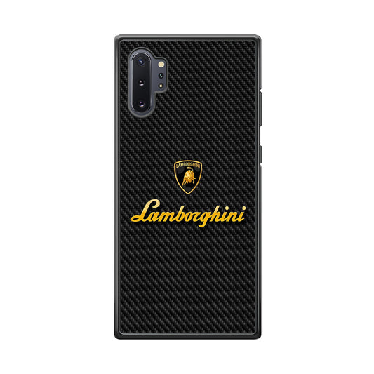 Lamborghini Black Carbon Logo Samsung Galaxy Note 10 Plus Case | Slim Rubber Case for Samsung Galaxy Note 10 Plus