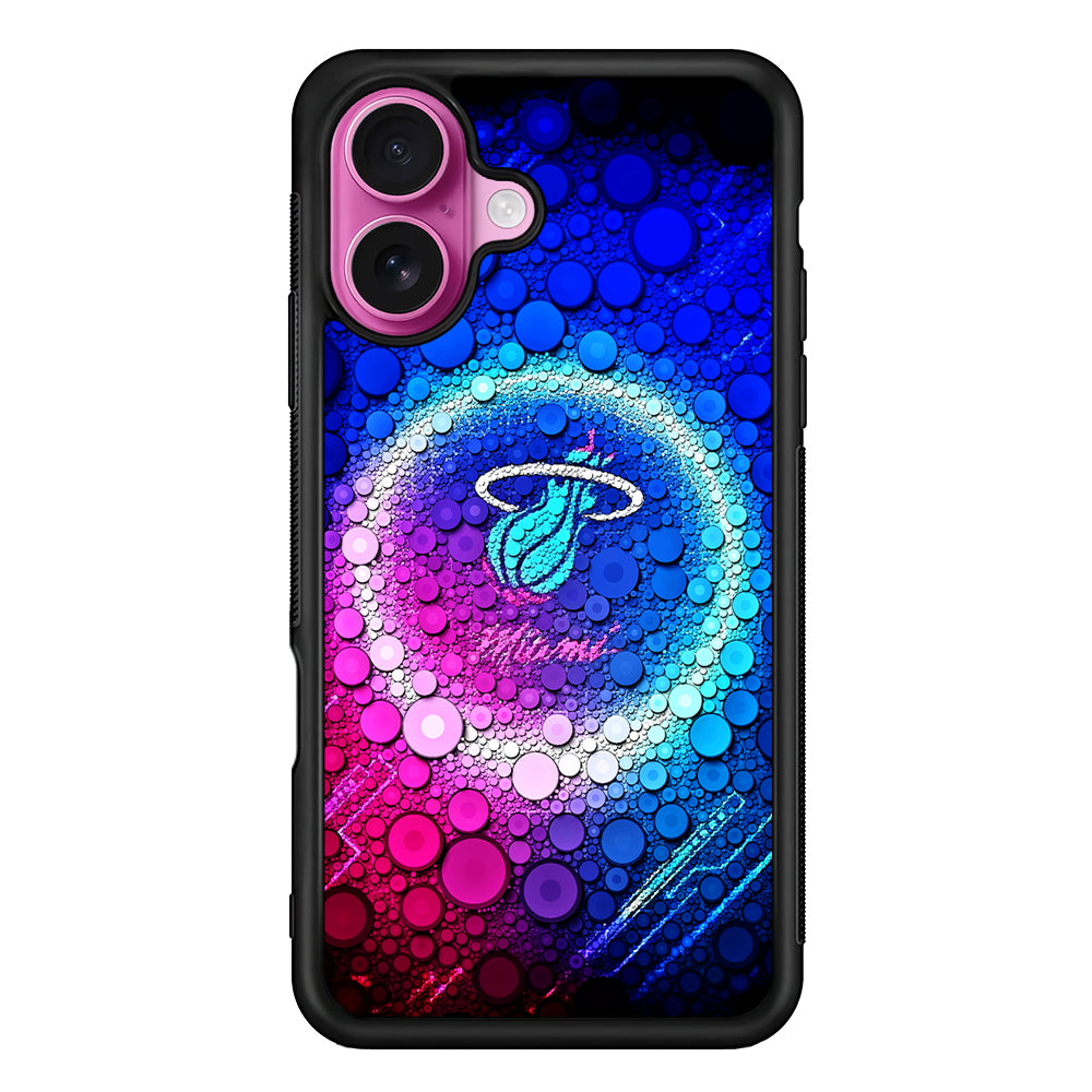 Miami Heat Bubble iPhone 17 Case | Slim Protective Rubber Phone Cover