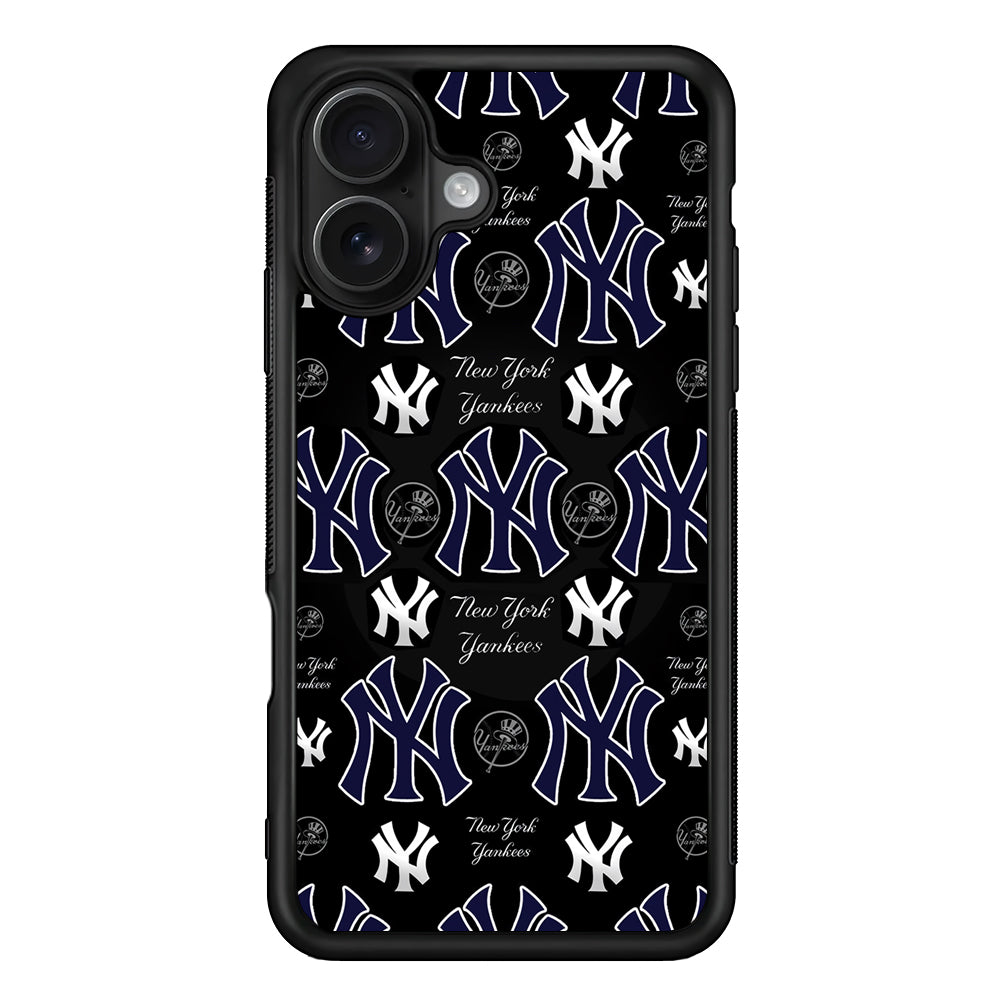 New York Yankees Pattern iPhone 16 Case - Oxvistore