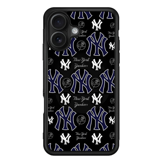 New York Yankees Pattern iPhone 16 Case - Oxvistore