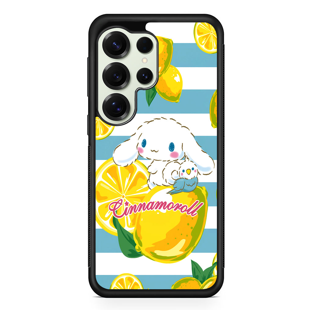 Cinnamoroll Lemons Blue Stripe Samsung Galaxy S25 Ultra Case | Durable Rubber Case for Samsung Galaxy S25 Ultra