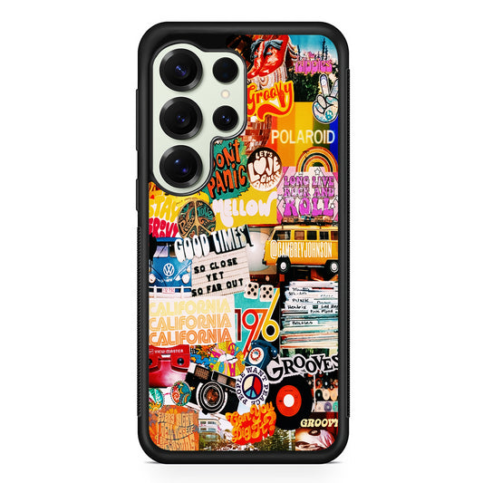 Retro Aesthetic 70s Collage Samsung Galaxy S25 Ultra Case | Durable Rubber Case for Samsung Galaxy S25 Ultra
