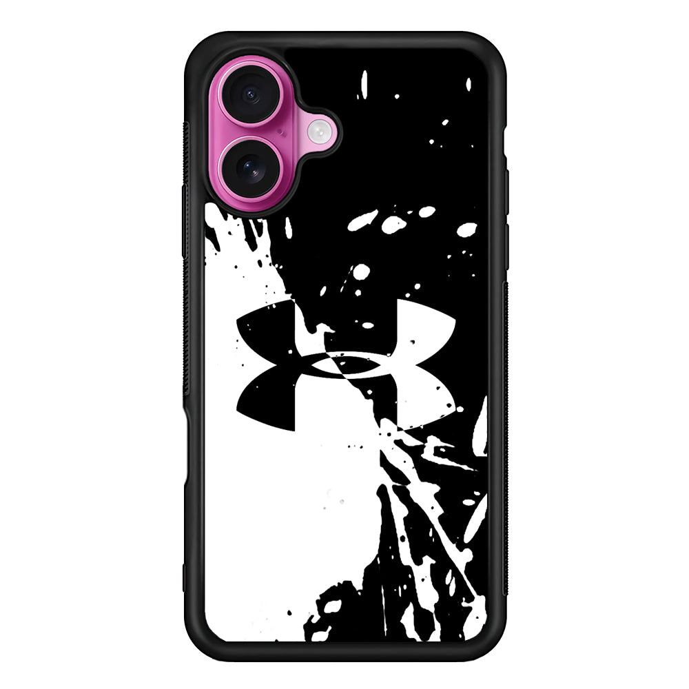 Under Armour Black White iPhone 17 Case | Slim Rubber Case for iPhone 17