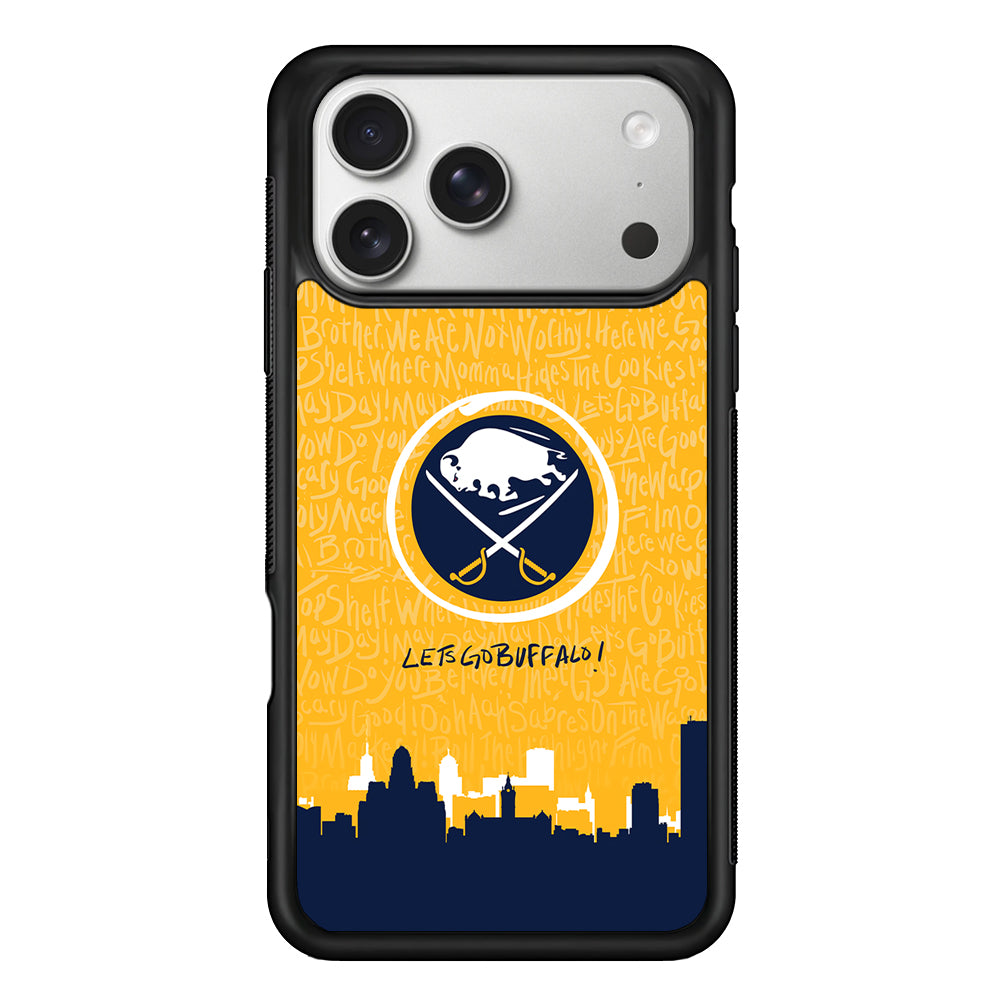 Lets Go Buffalo Sabres iPhone 17 Pro Case | Slim Rubber Case for iPhone 17 Pro
