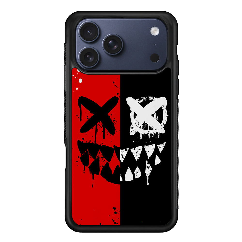 Bad Smiley Face Red Black iPhone 17 Pro Max Case | Slim Protective Cover for iPhone 17 Pro Max