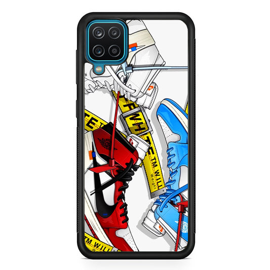 Nike Air x Off White Shoes Colase Samsung Galaxy A12 Case | Slim Rubber Case for Samsung Galaxy A12