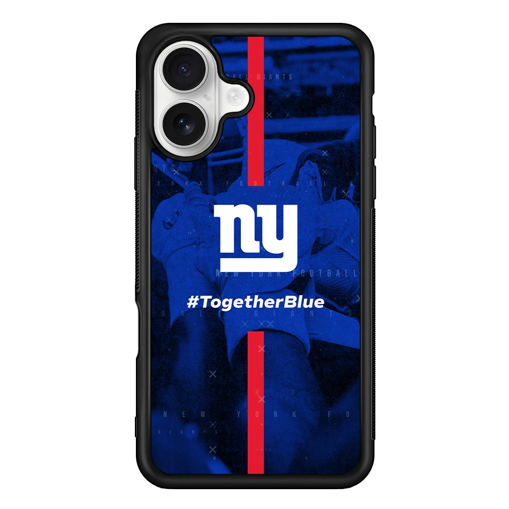 New York Giants Together Blue iPhone 16 Plus Case | Durable Protective Rubber Cover