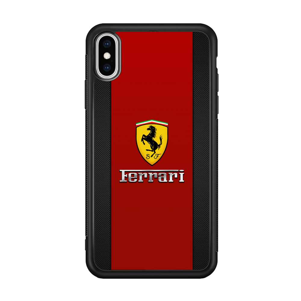Ferrari Luxury Car Stripe Logo iPhone Xs Max Case | Slim Rubber Case for iPhone Xs Max
