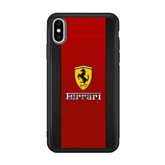 Ferrari Luxury Car Stripe Logo iPhone Xs Max Case | Slim Rubber Case for iPhone Xs Max
