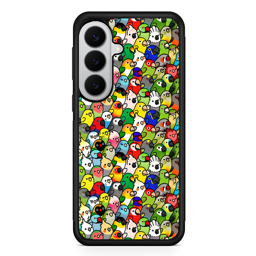 Kawaii Birds Pattern Samsung Galaxy S26 Case | Protective Rubber Cover