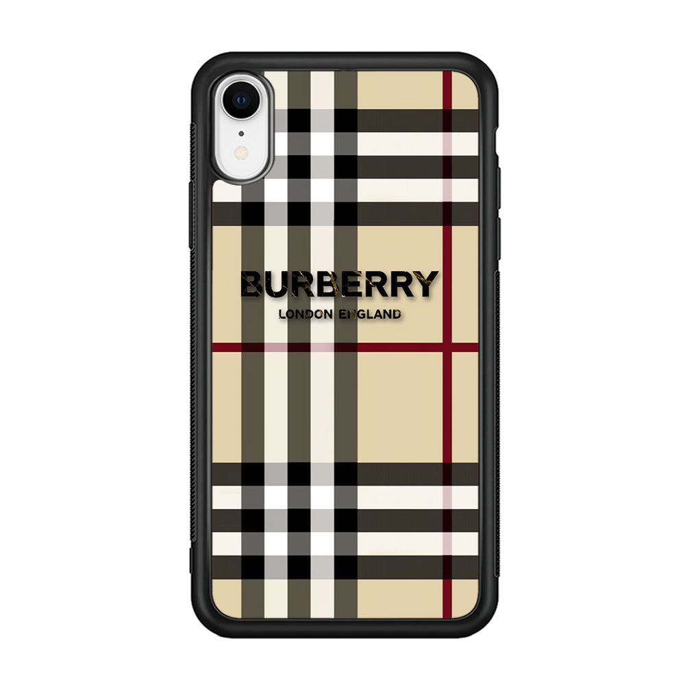Burberry Cream Pattern iPhone XR Case | Slim Rubber Case for iPhone XR