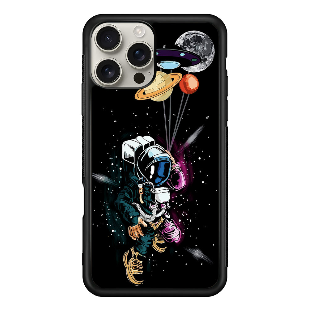 Astronaut UFO Balloon Outer Space iPhone 16 Pro Max Case | Stylish Protective Case for iPhone 16 Pro Max