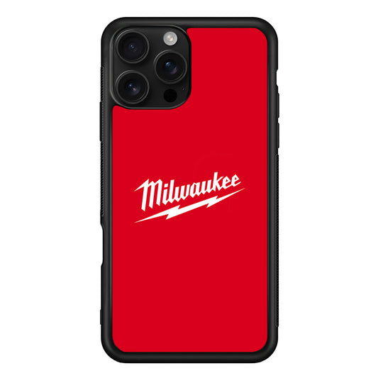 Milwaukee Tool Red Background iPhone 16 Pro Case | Slim Rubber Case for iPhone 16 Pro
