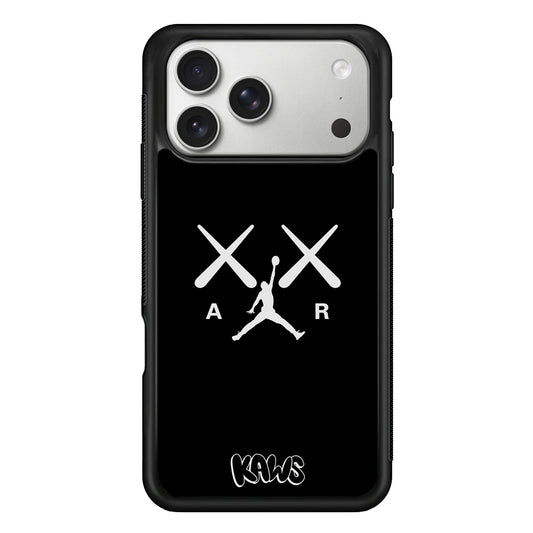 Kaws Air Jordan Midnight Black iPhone 17 Pro Case | Slim Rubber Case for iPhone 17 Pro