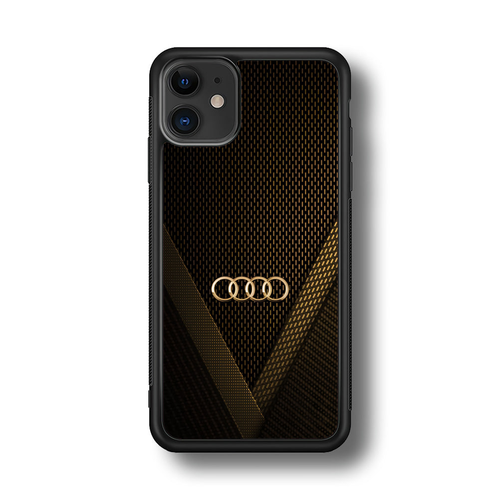 Audi Logo Gold Against a Dark iPhone 11 Case | Slim Rubber Case for iPhone 11