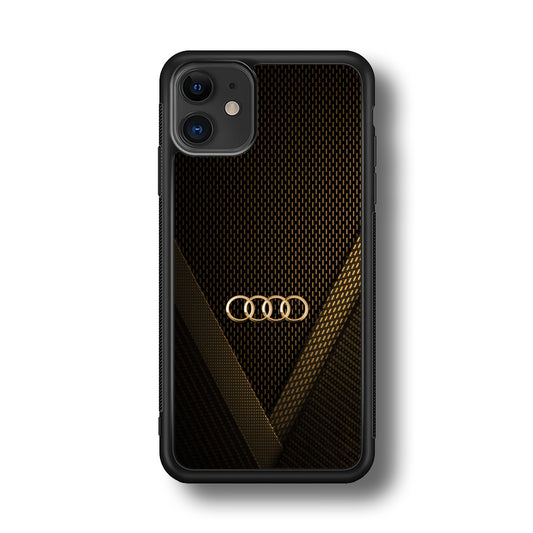 Audi Logo Gold Against a Dark iPhone 11 Case | Slim Rubber Case for iPhone 11