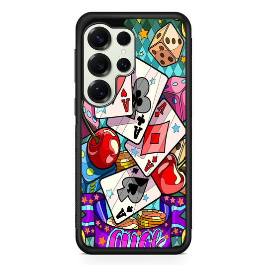 Four Ace Cards Cartoon Samsung Galaxy S25 Ultra Case | Durable Rubber Case for Samsung Galaxy S25 Ultra
