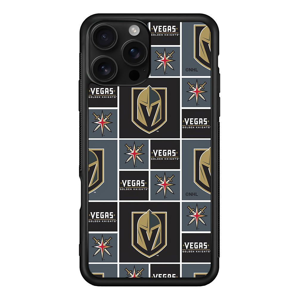 Vegas Golden Knights Pattern iPhone 16 Pro Case | Durable Protective Case for iPhone 16 Pro