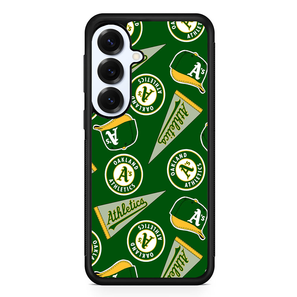 Oakland Athletics Pattern Samsung Galaxy S25 Plus Case | Slim Rubber Cover for Samsung Galaxy S25 Plus
