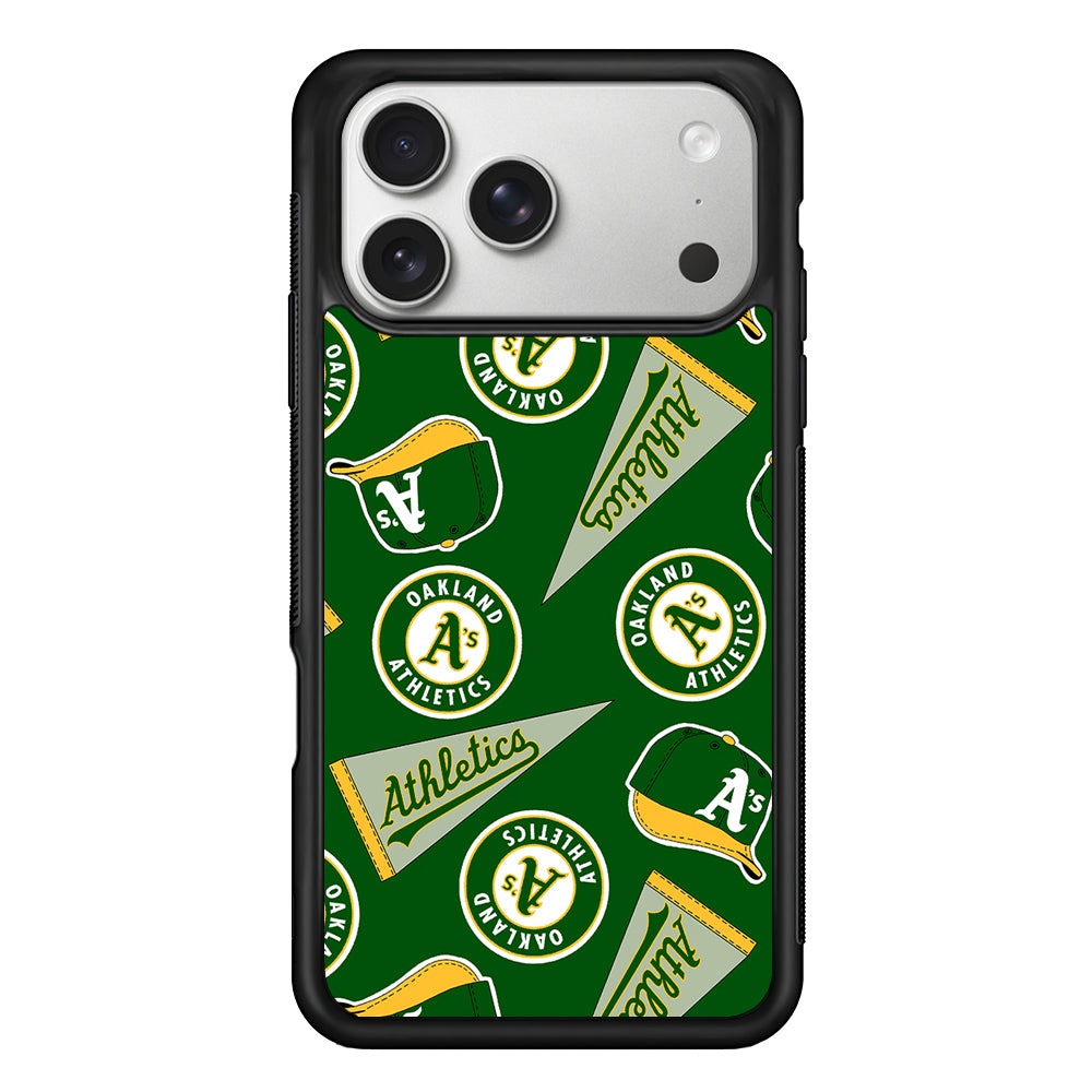 Oakland Athletics Pattern iPhone 17 Pro Case | Slim Rubber Case for iPhone 17 Pro