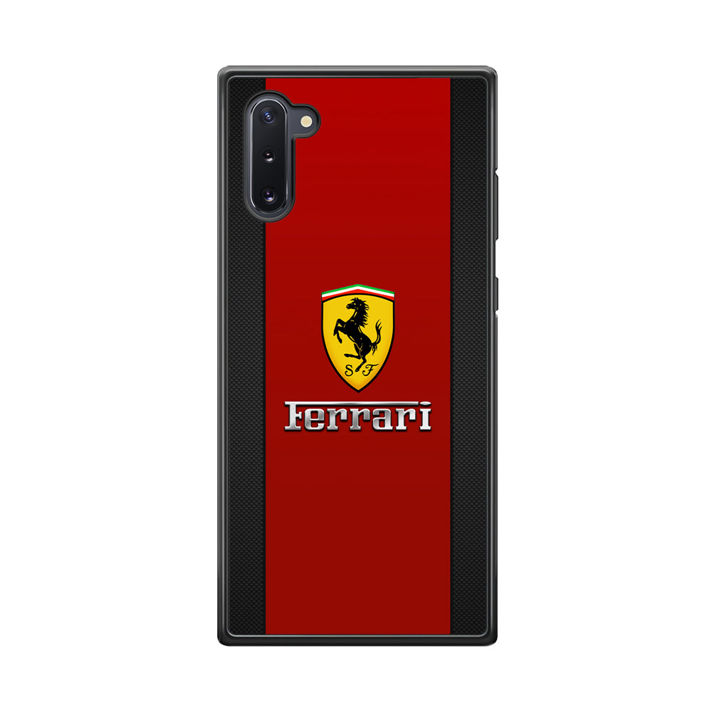 Ferrari Luxury Car Stripe Logo Samsung Galaxy Note 10 Case | Slim Rubber Case for Samsung Galaxy Note 10