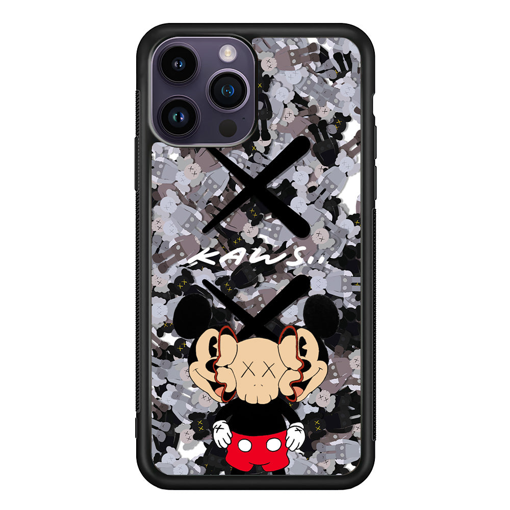Kaws and Mickey Mask iPhone 14 Pro Max Case | Slim Rubber Case for iPhone 14 Pro Max