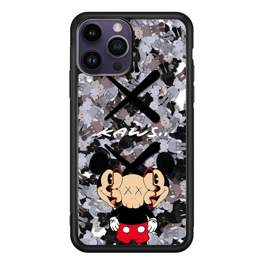 Kaws and Mickey Mask iPhone 14 Pro Max Case | Slim Rubber Case for iPhone 14 Pro Max