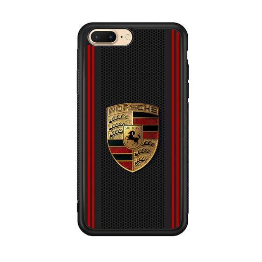 Porsche Gold Emblem iPhone 8 Plus Case | Slim Rubber Case for iPhone 8 Plus